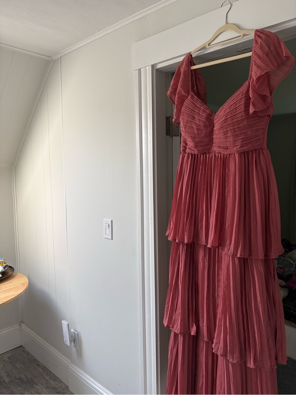 Lulu's Dusty Rose Tiered Ruffle Maxi Dress - Picture 3 of 8